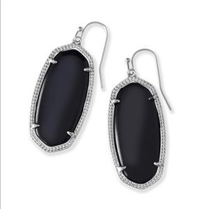 Kendra Scott Elle Silver Drop Earrings in Black